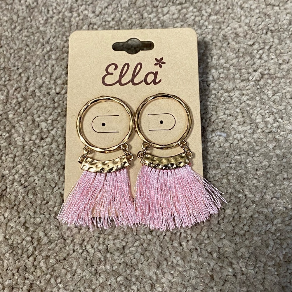 Ella Pink Tassle Earrings